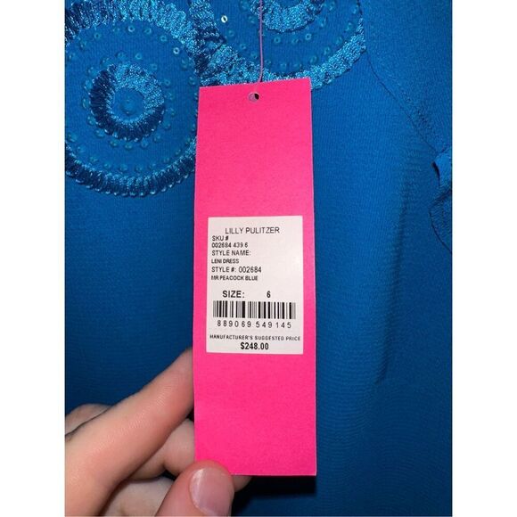NWT Lilly Pulitzer Leni Dress Mr Peacock Blue Size 6 - Picture 8 of 9